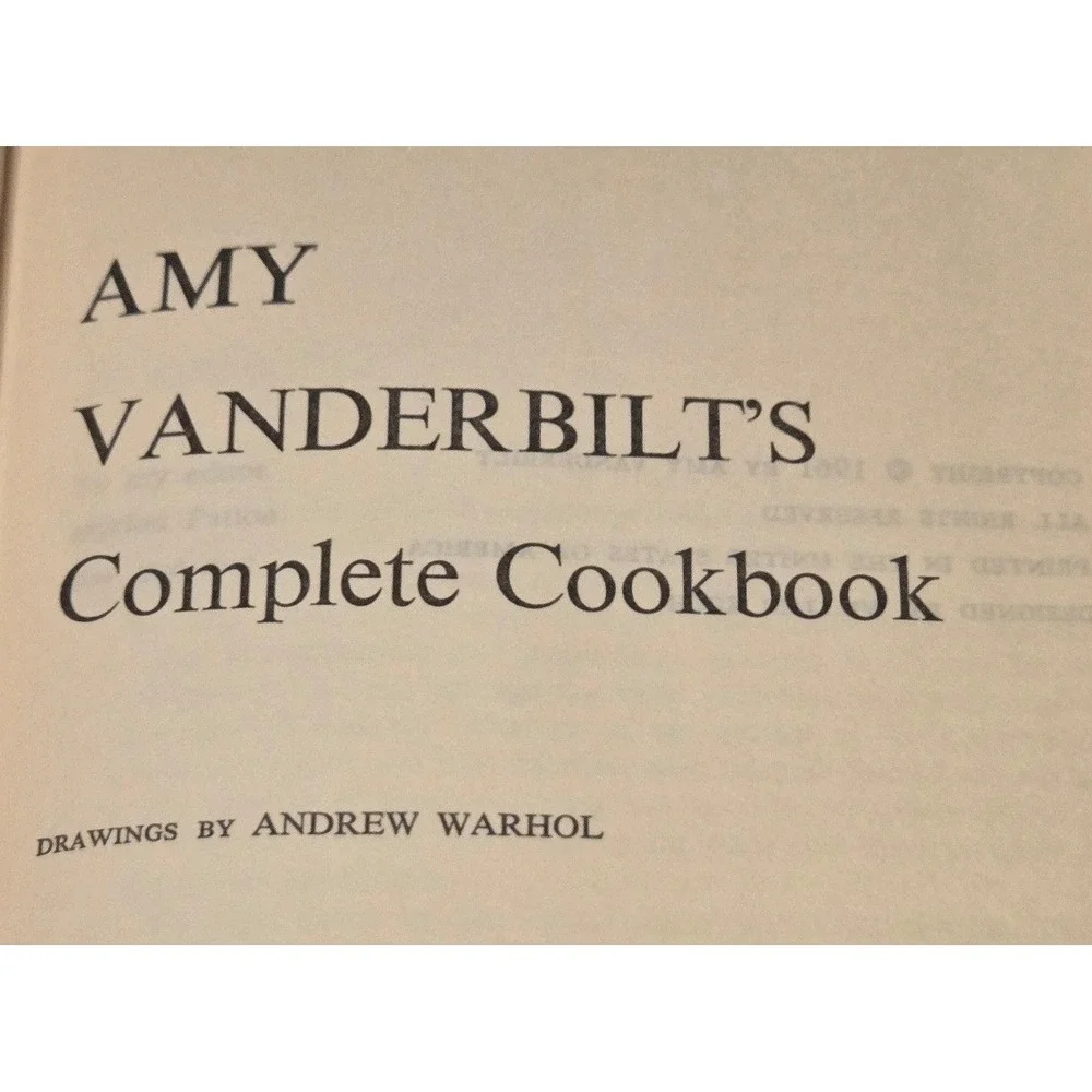Amy Vanderbilt Complete Cookbook 1961 Andy Warhol Illustrations VTG 1st Printing